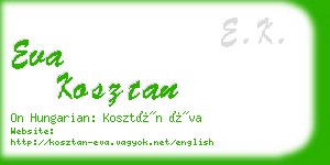 eva kosztan business card